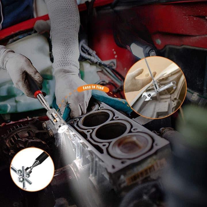 Lot de 2 Perches télescopiques et magnétiques à LED