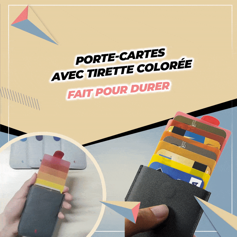 Porte-cartes avec tirette colorée