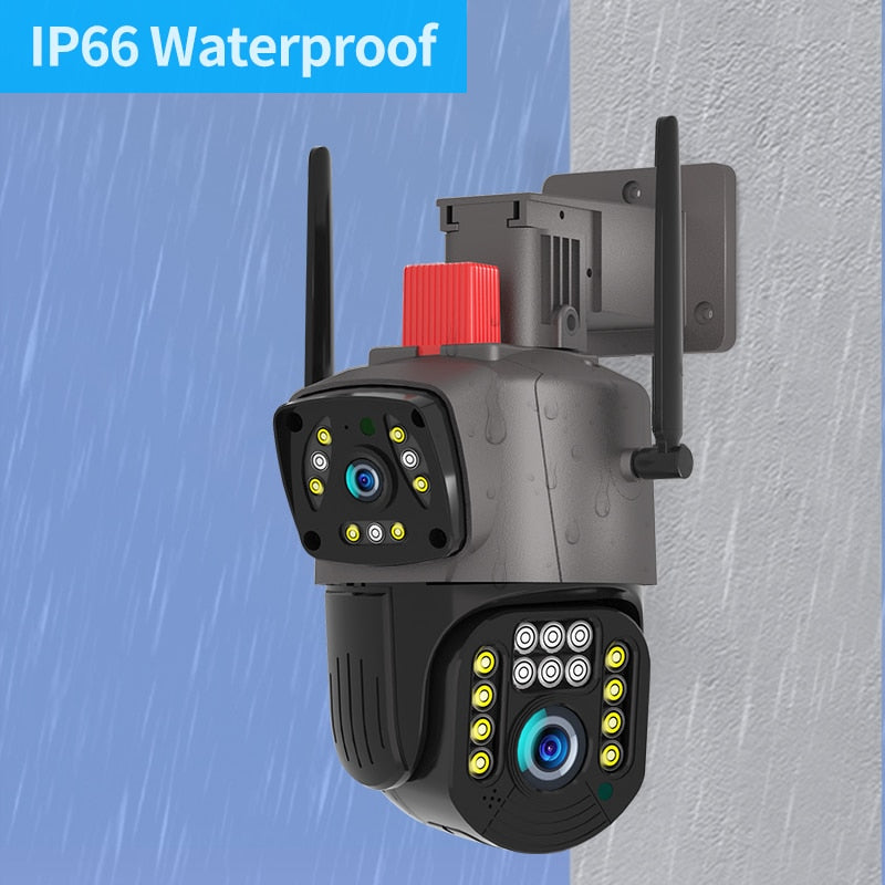 Caméra de Surveillance à double lentille avec vision nocturne et alarme