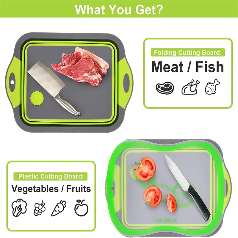 Planche à découper pliable multifonctions