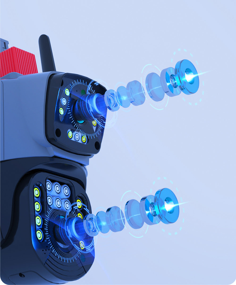 Caméra de Surveillance à double lentille avec vision nocturne et alarme
