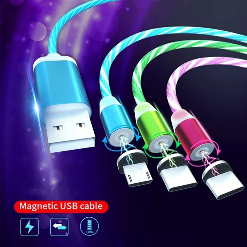 Câble USB magnétique lumineux
