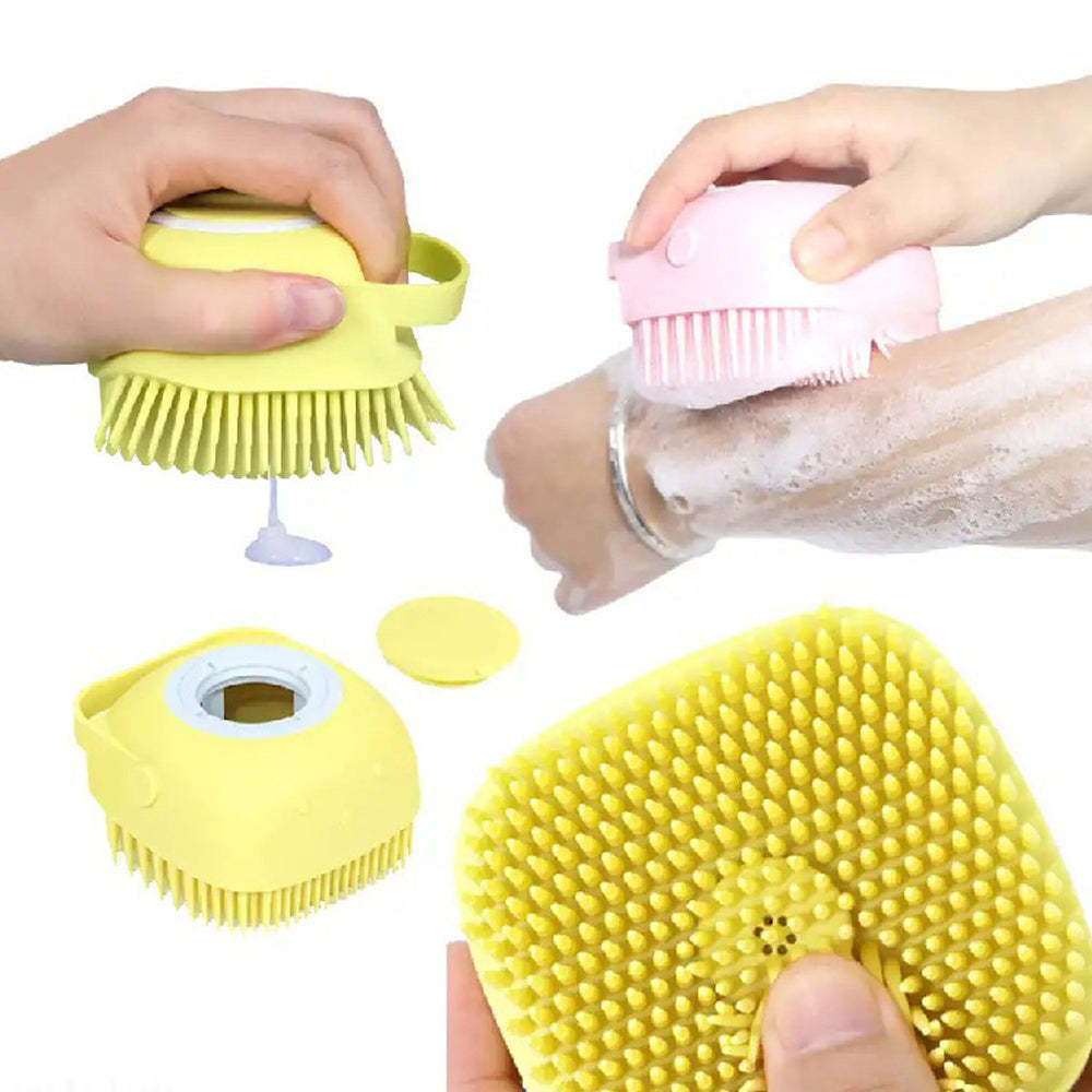 Brosse de bain 2 en 1 en silicone pour animaux