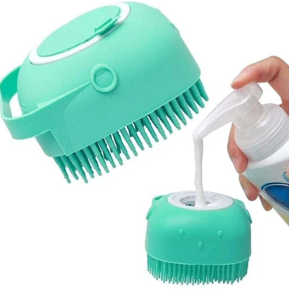 Brosse de bain 2 en 1 en silicone pour animaux