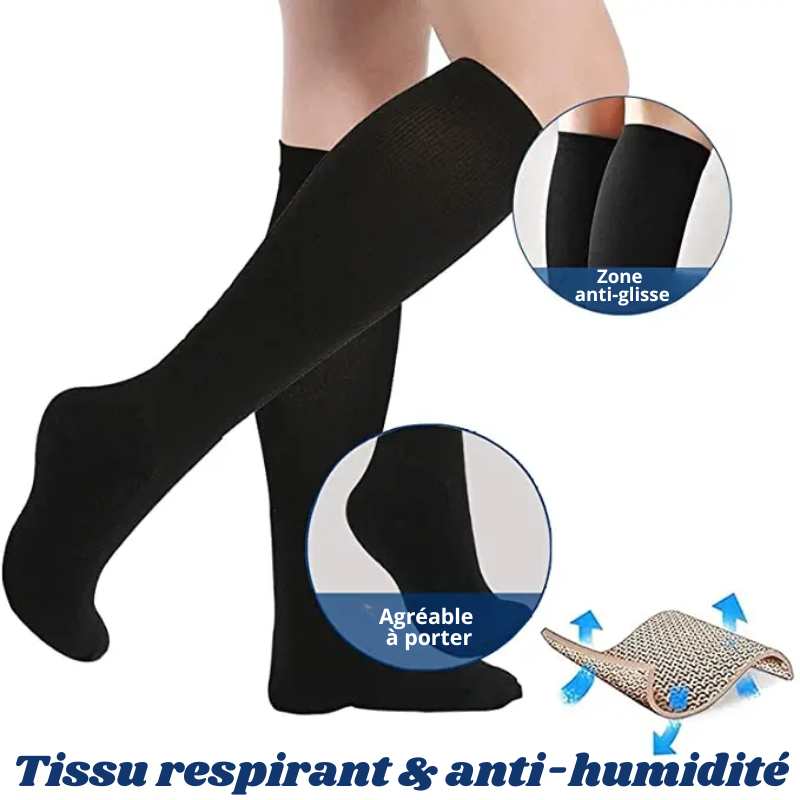 2 paires de Chaussettes de Compression – Circulation Améliorée + 1 paire OFFERTE
