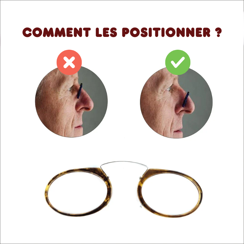 Lunettes de Vue SLIM Sans Branches Pince-Nez - Étui OFFERT