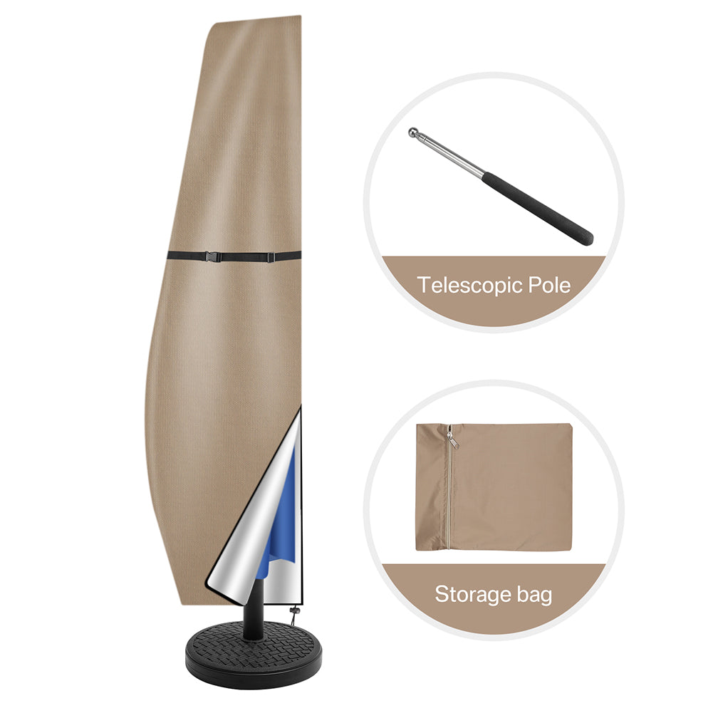 Housse de parasol en porte-à-faux 205 cm / Beige,Housse de parasol en porte-à-faux 265cm / Beige,Housse de parasol en porte-à-faux 280cm / Beige