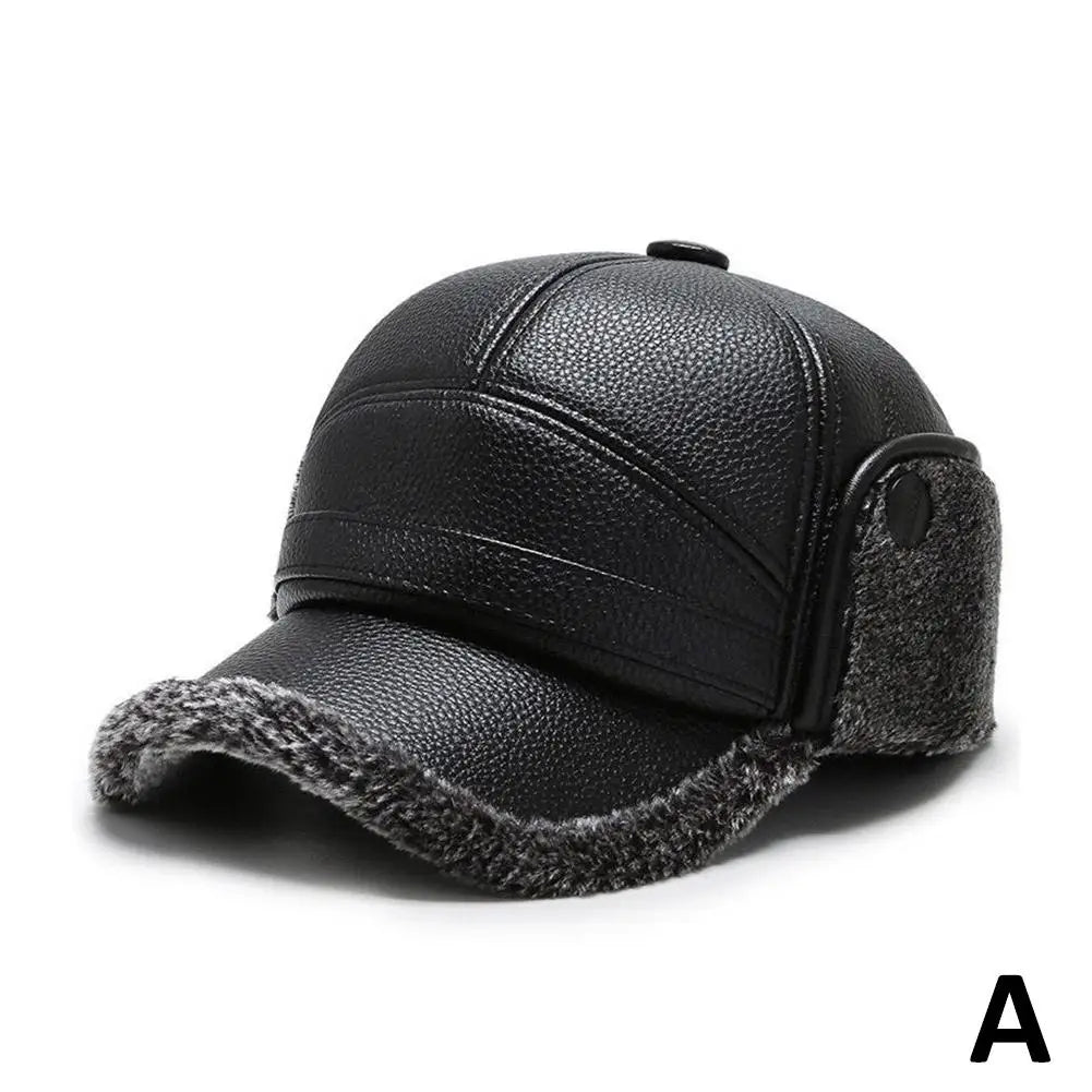 Casquette d’Hiver Homme Fourrée avec Cache-Oreilles – Effet Cuir, Imperméable & Coupe-Vent