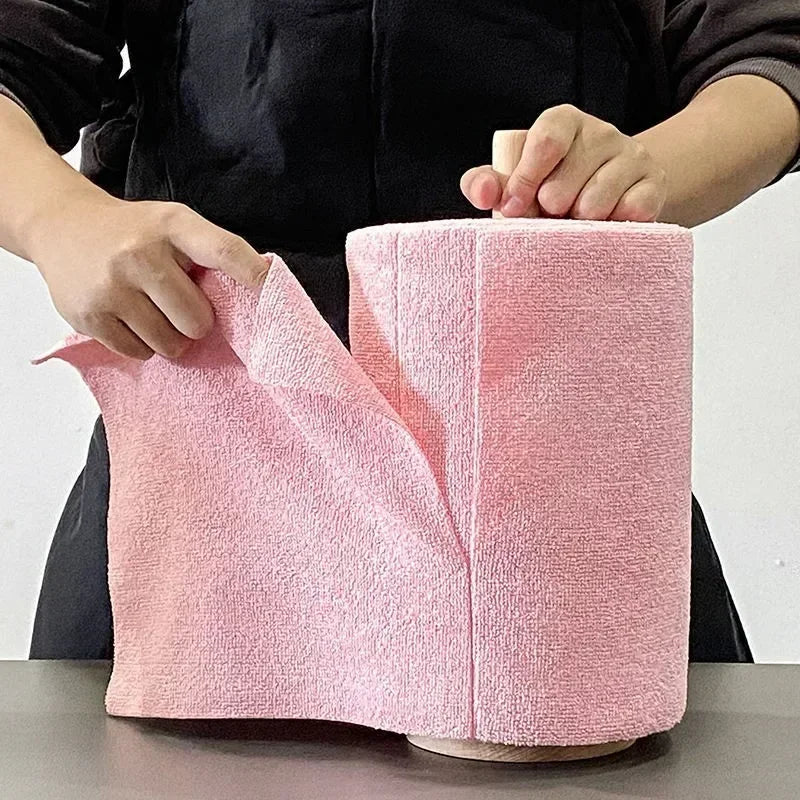 Rouleau de 20 Lingettes Réutilisables en Microfibre – Chiffons de Nettoyage Multiusages