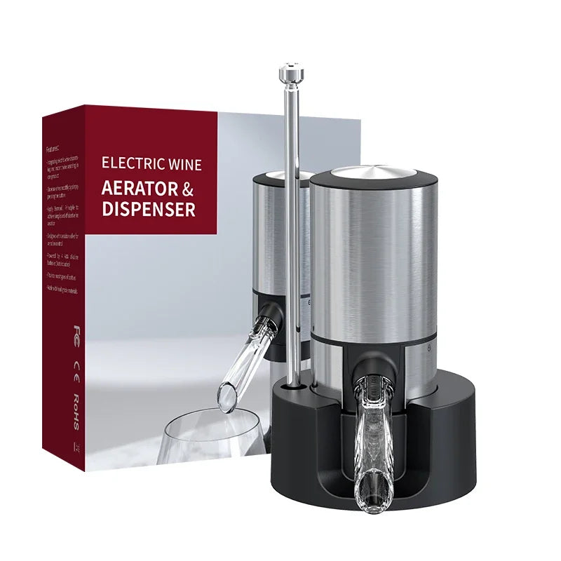 Aérateur de Vin Électrique Automatique – Verseur Décanteur Intelligent en Acier Inoxydable