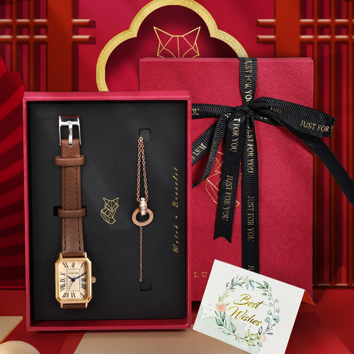 Coffret Montre Vintage & Collier pour Femme - Idée Cadeau