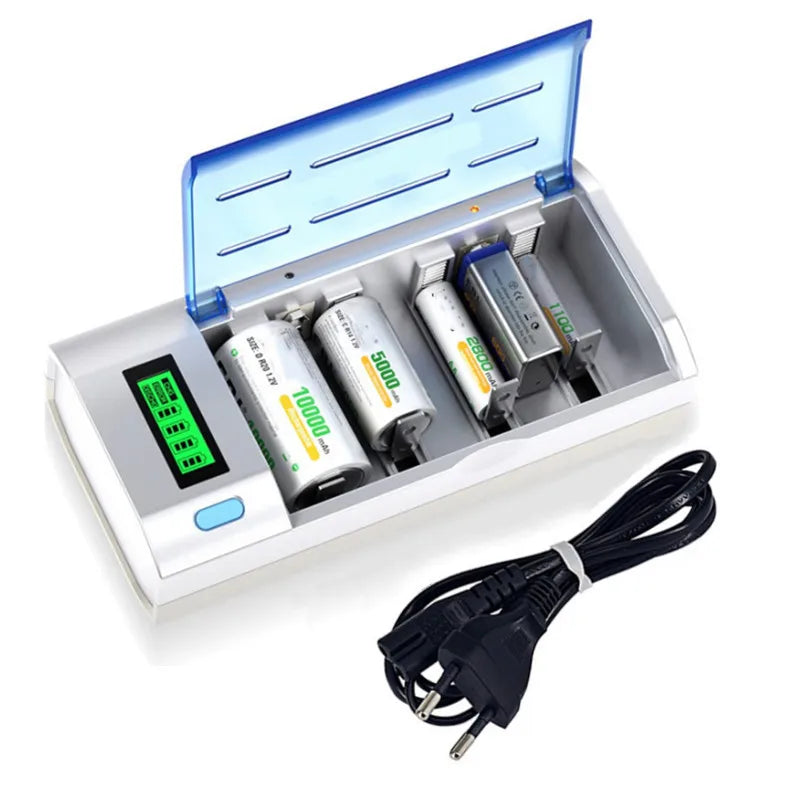 Chargeur Intelligent USB pour Piles Universelles - Indicateur de Charge LCD