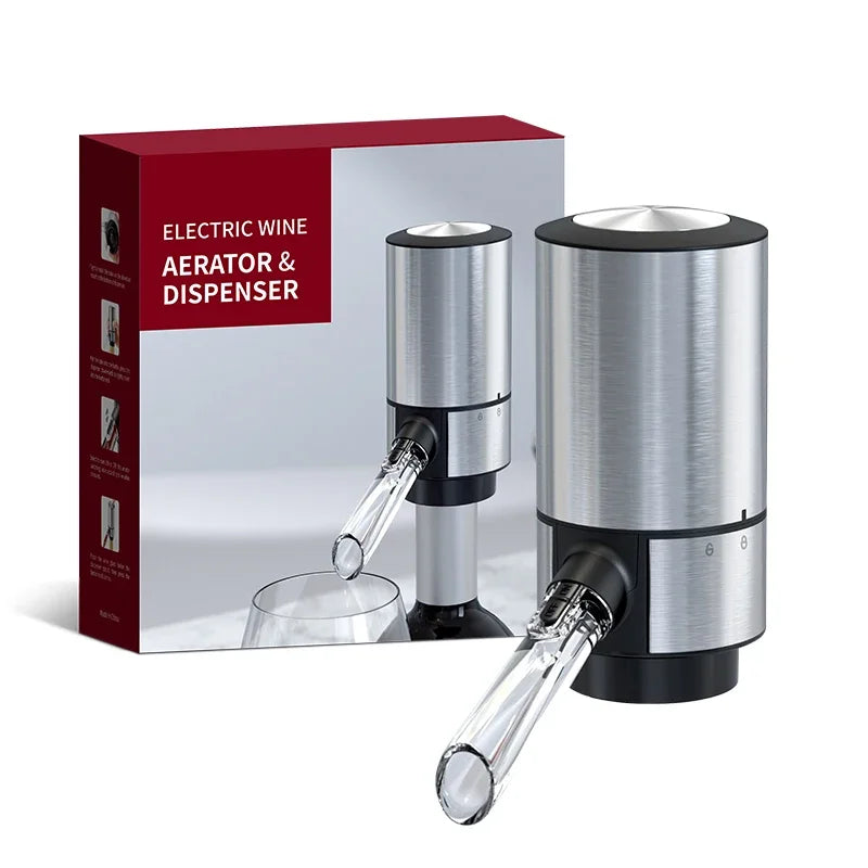 Aérateur de Vin Électrique Automatique – Verseur Décanteur Intelligent en Acier Inoxydable