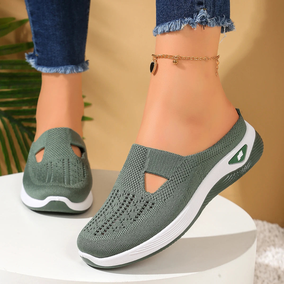 Mules Orthopédiques Respirantes à Talon Souple