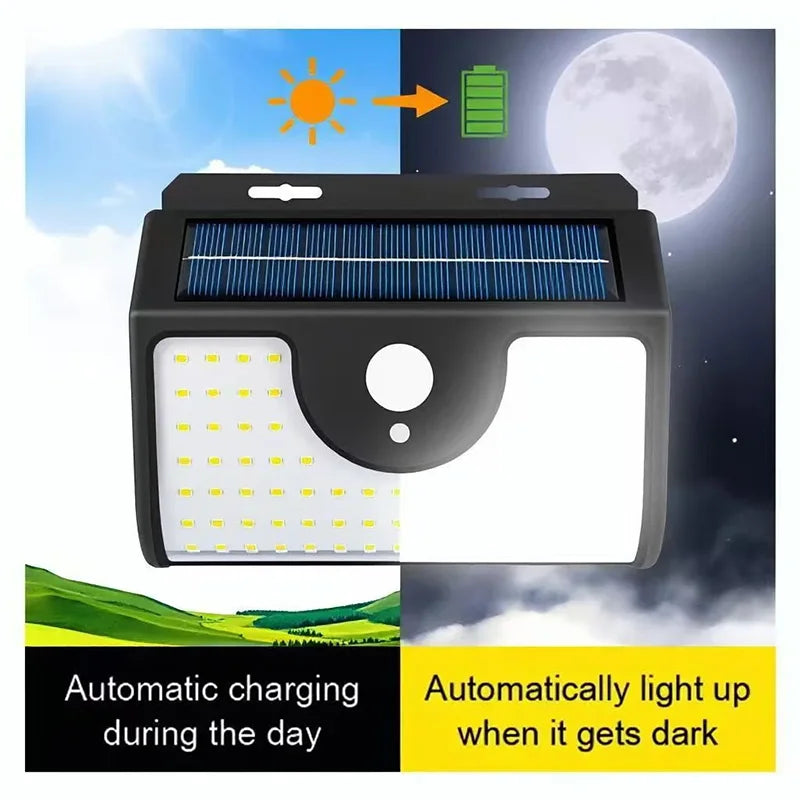 Lampe Murale Solaire à 134 LED à Détecteur de Mouvement - 1/2/4PCS