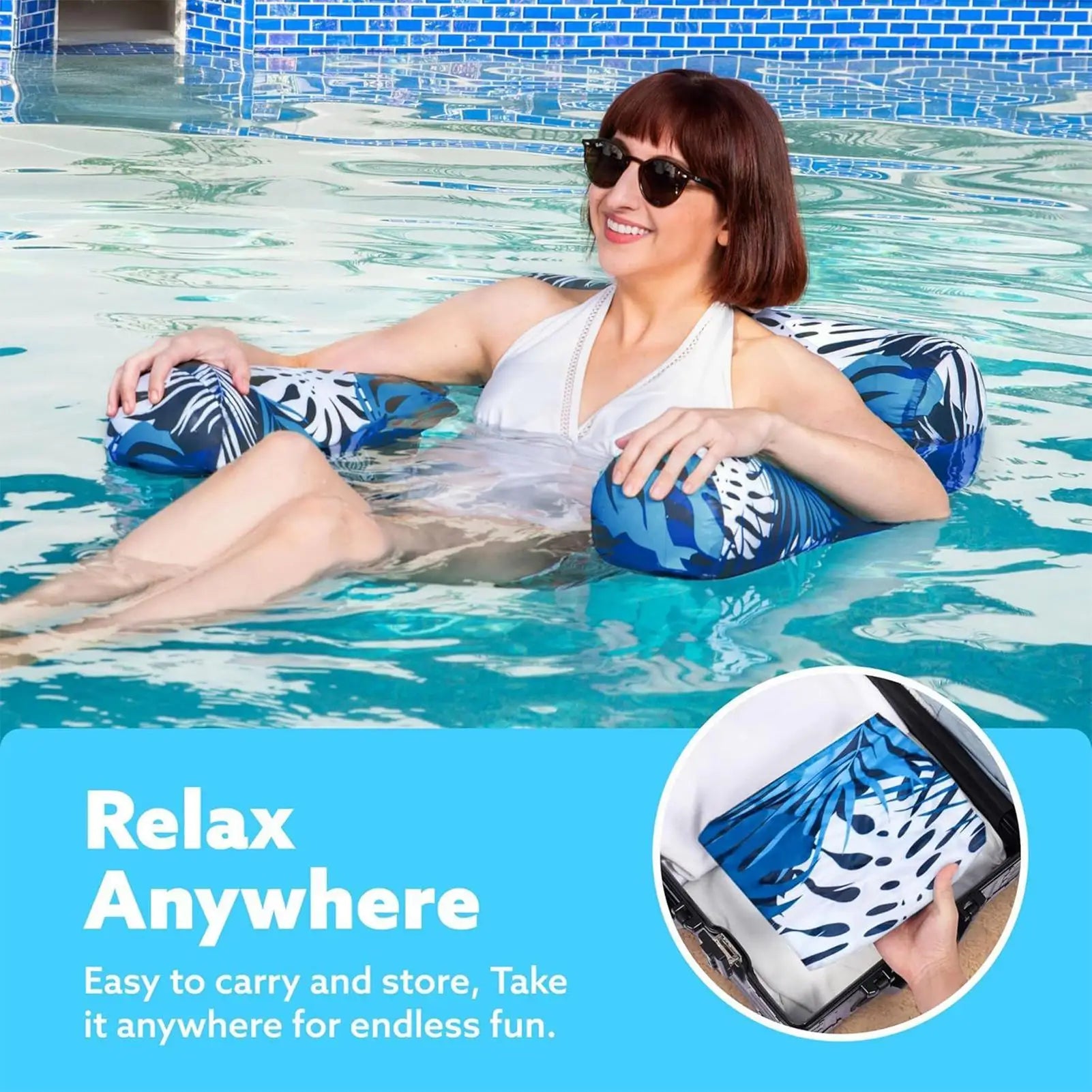 Chaise Hamac Gonflable pour Piscine – Flotteur Inclinable Confortable pour Adultes