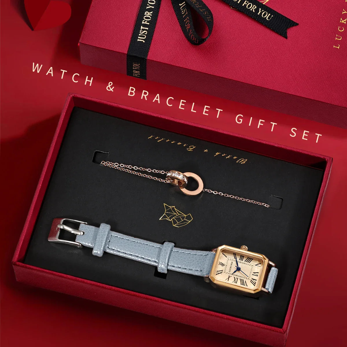 Coffret Montre Vintage & Collier pour Femme - Idée Cadeau