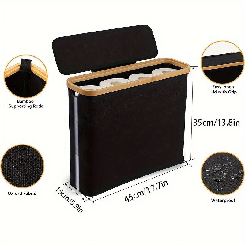 Panier de Rangement pour Papier Toilette Pliable - Fenêtre Transparente Latéale