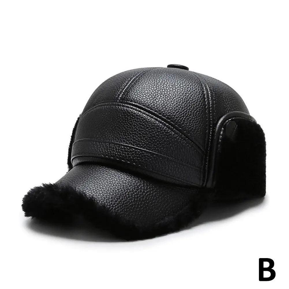 Casquette d’Hiver Homme Fourrée avec Cache-Oreilles – Effet Cuir, Imperméable & Coupe-Vent