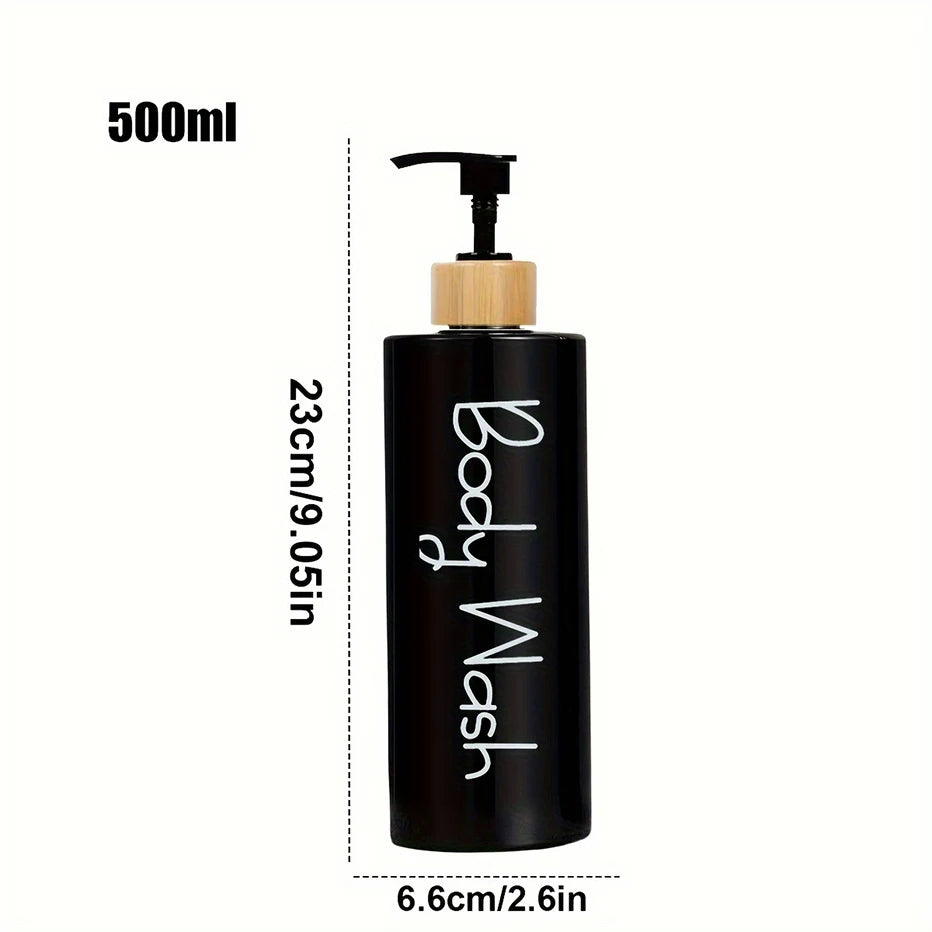 Lot 3 Flacons Pompe Rechargeables Salle de Bain — Shampoing, Gel Douche & Après-Shampooing