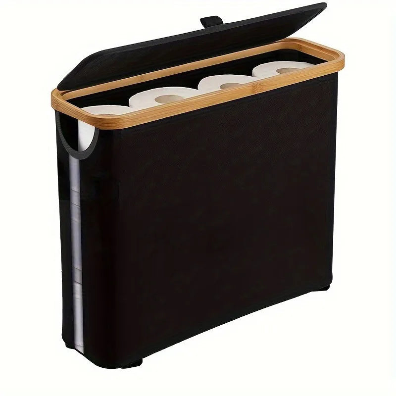 Panier de Rangement pour Papier Toilette Pliable - Fenêtre Transparente Latéale