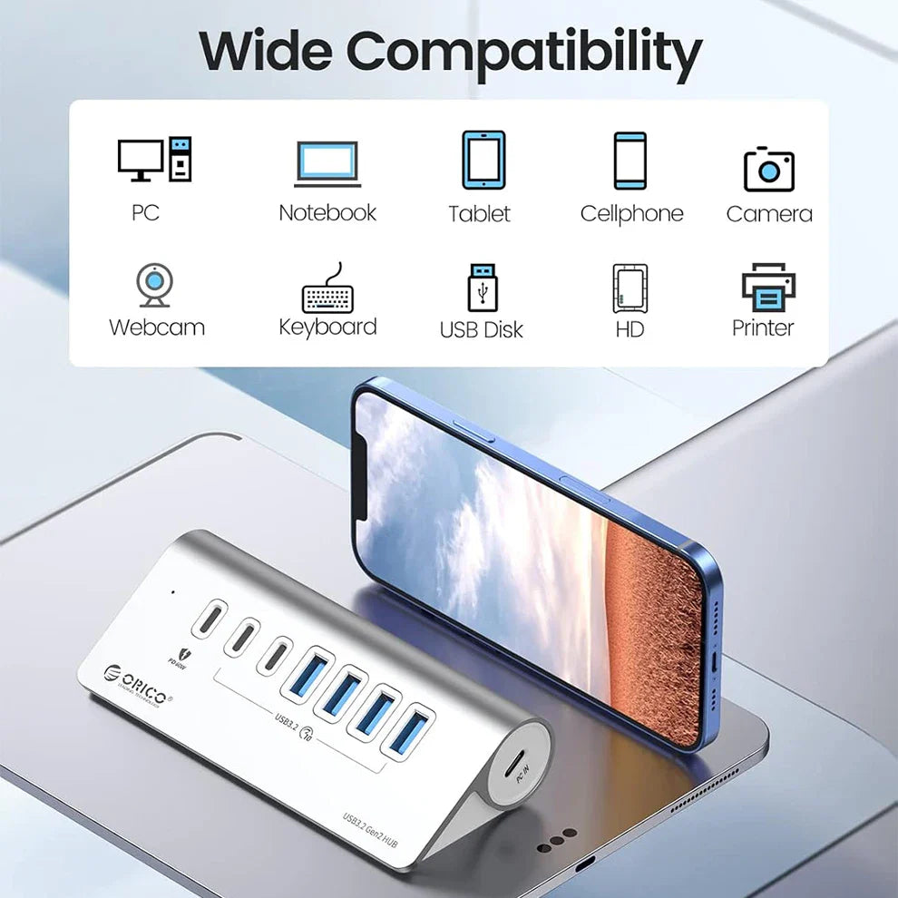 Station Hub USB Multiports 10 Gbps – 4/7 Ports USB, USB-C, SD & TF