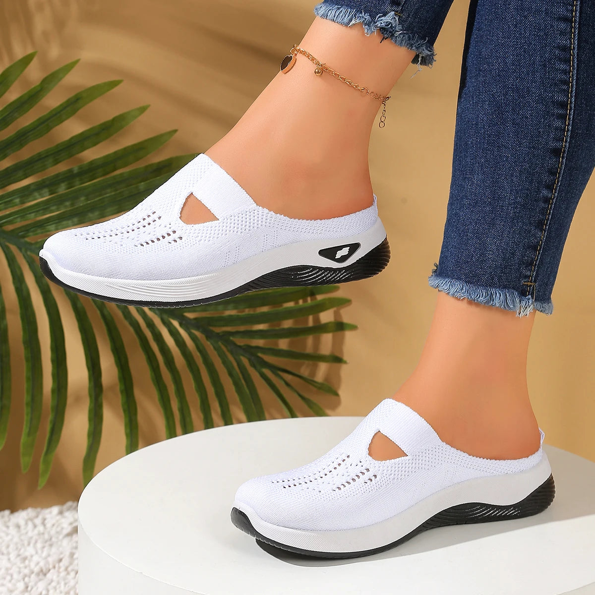 Mules Orthopédiques Respirantes à Talon Souple
