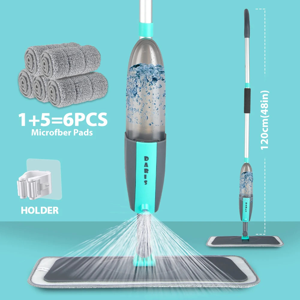 Balai Spray 360° avec 2 Tampons Microfibres + 1 Crochet OFFERTS