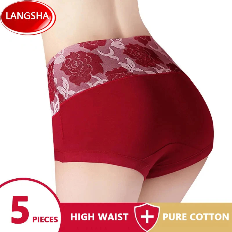 Ensemble de 5 culottes taille haute en coton - Confort et amincissement