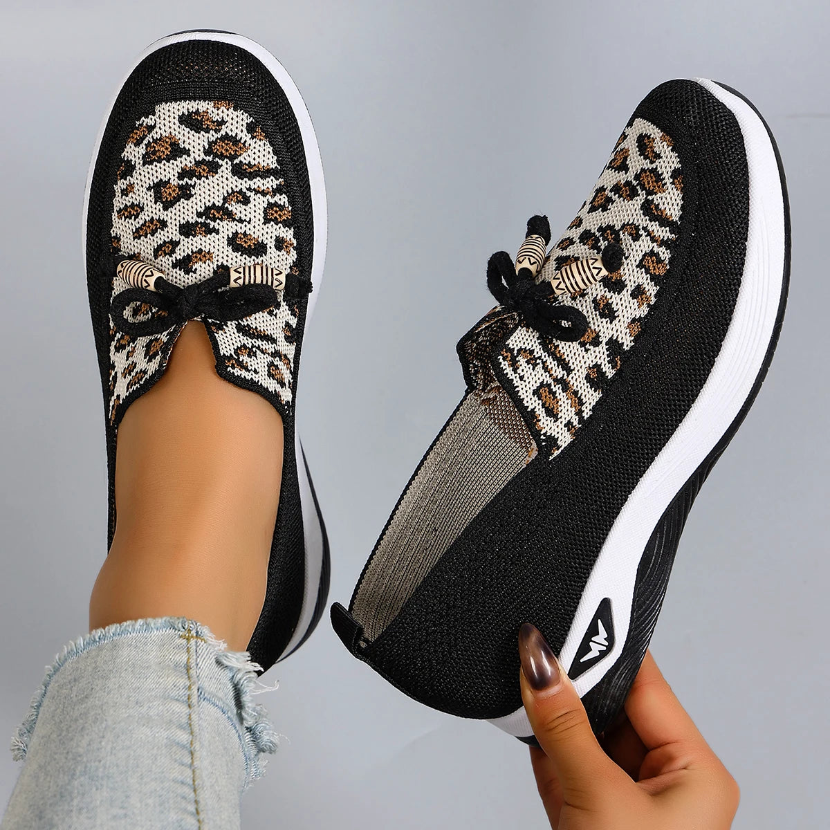 Baskets Slip-On Femme en Maille – Légères, Respirantes et Confortables à Semelle Épaisse