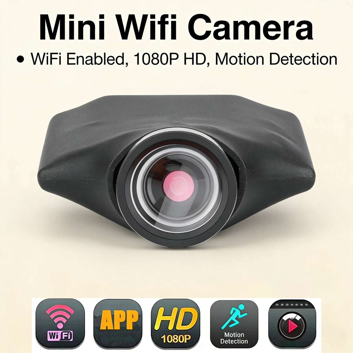 Mini Caméra WiFi HD 1080P – Détection de Mouvement et Enregistrement Vidéo pour Sécurité Domestique