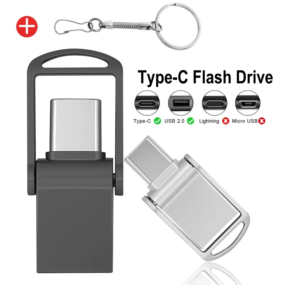 Mini Clé USB Porte-Clef Type-C - Jusqu'à 128GO