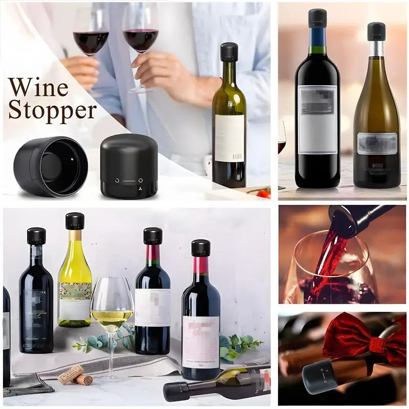 Lot de 4 Bouchons de sécurité Sous Vide pour Vin & Champagne