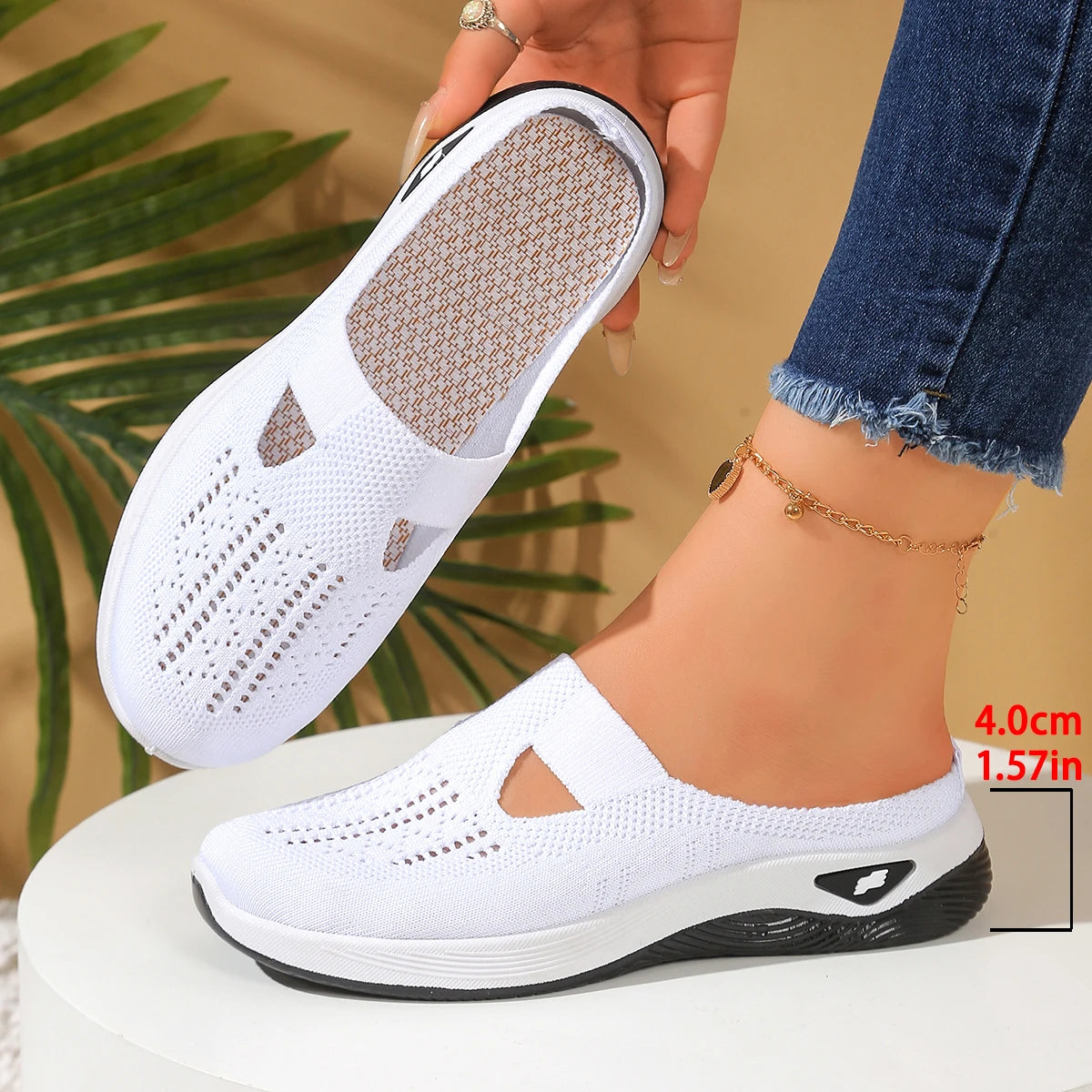 Mules Orthopédiques Respirantes à Talon Souple