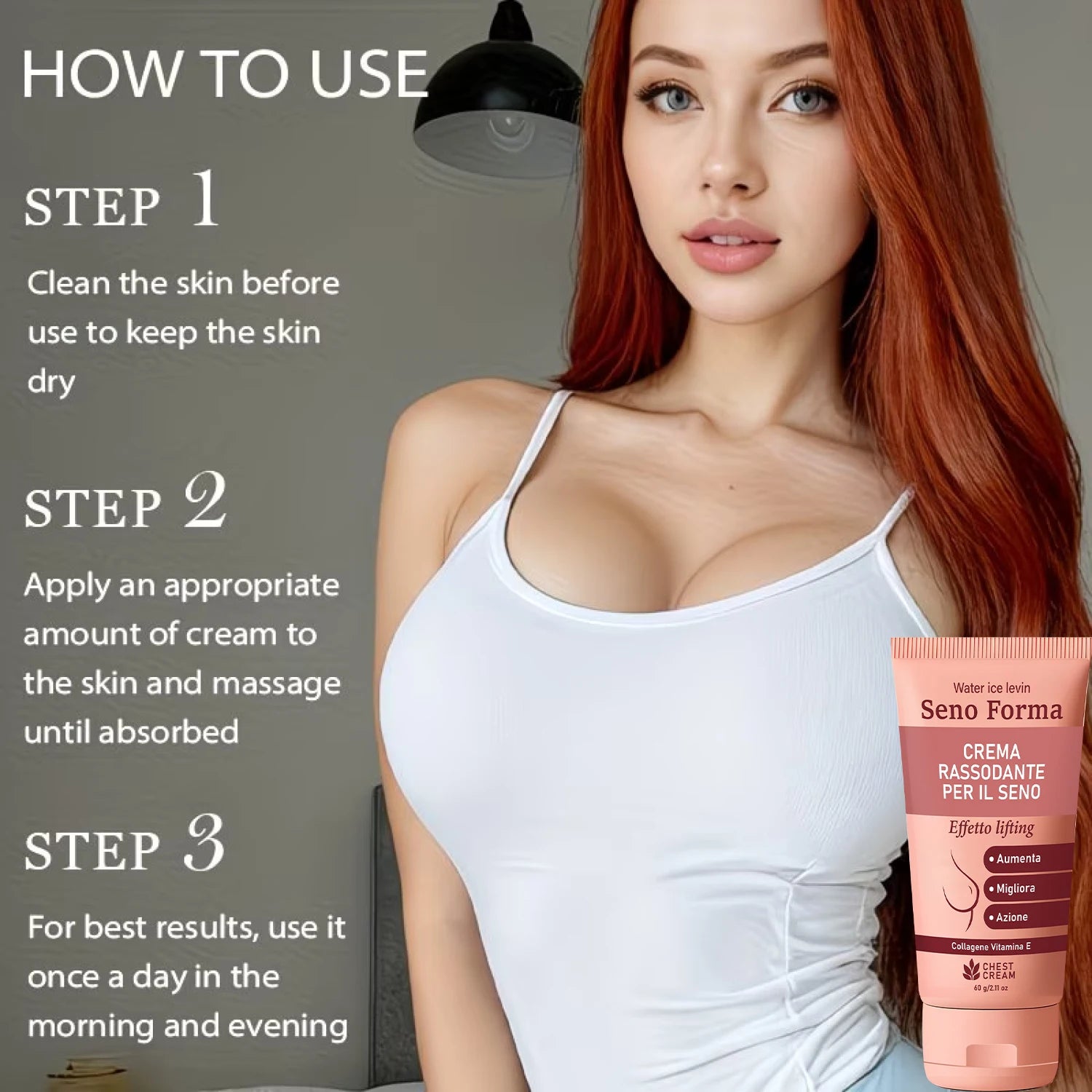 Crème Raffermissante pour la Poitrine au Collagène et à la Vitamine E – Hydratation Intense et Soin de la Peau