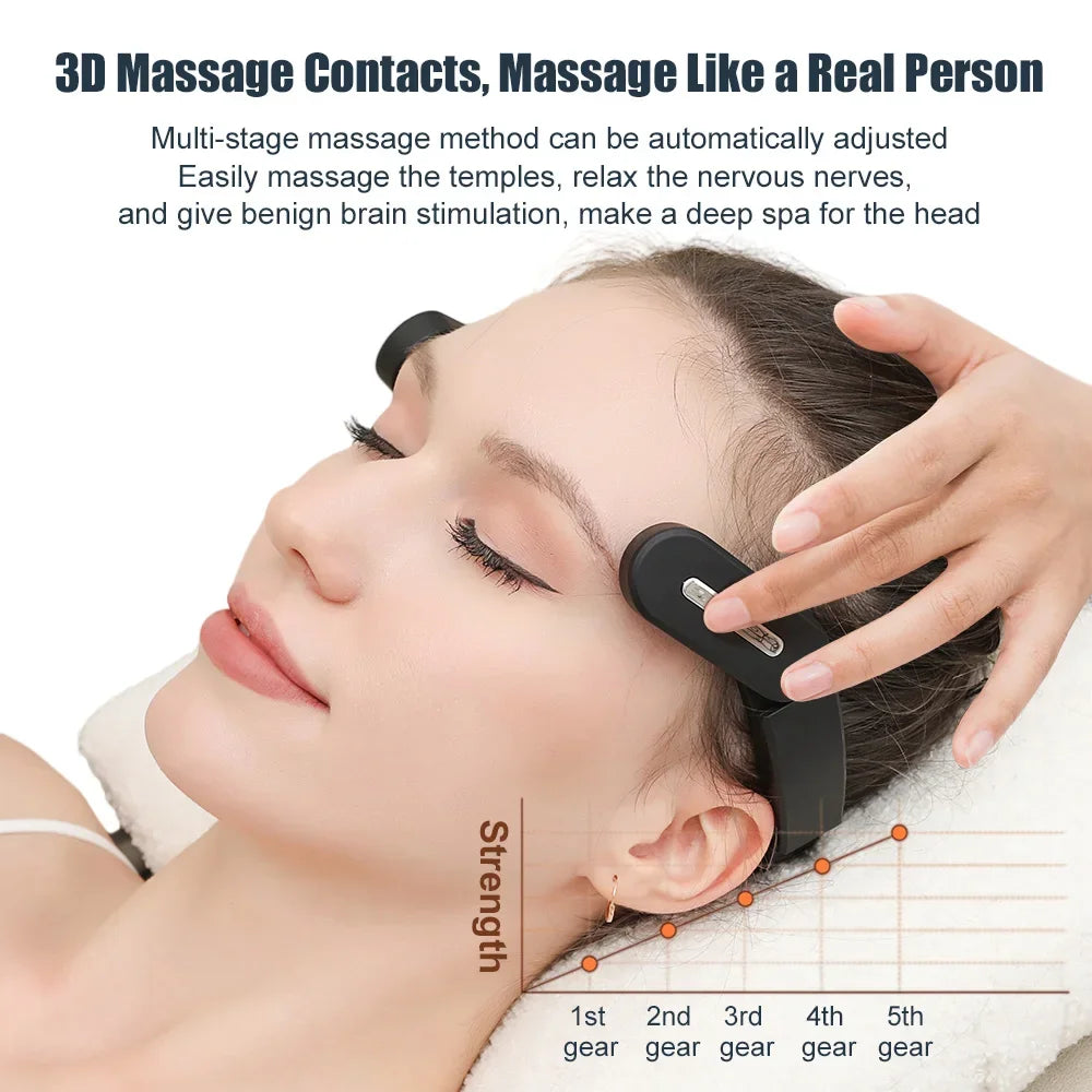 Masseur de Tête Électrique Anti-Migraine Chauffant