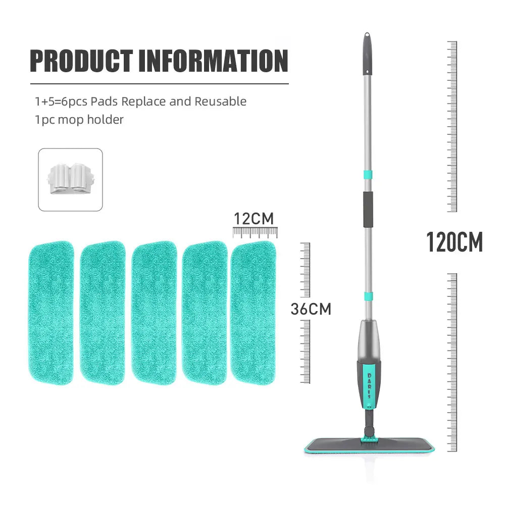Balai Spray 360° avec 2 Tampons Microfibres + 1 Crochet OFFERTS