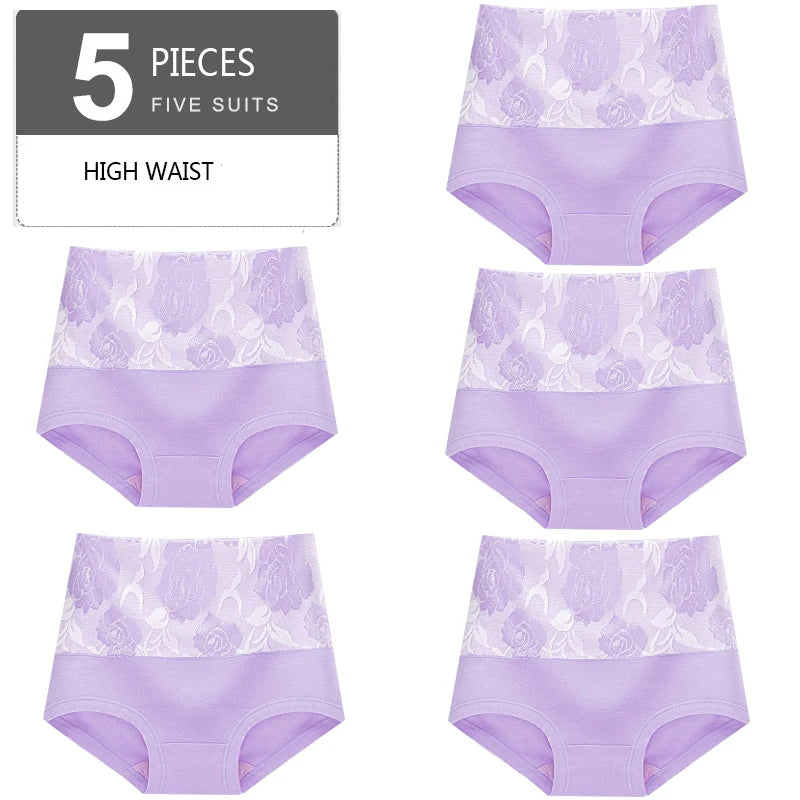 Ensemble de 5 culottes taille haute en coton - Confort et amincissement