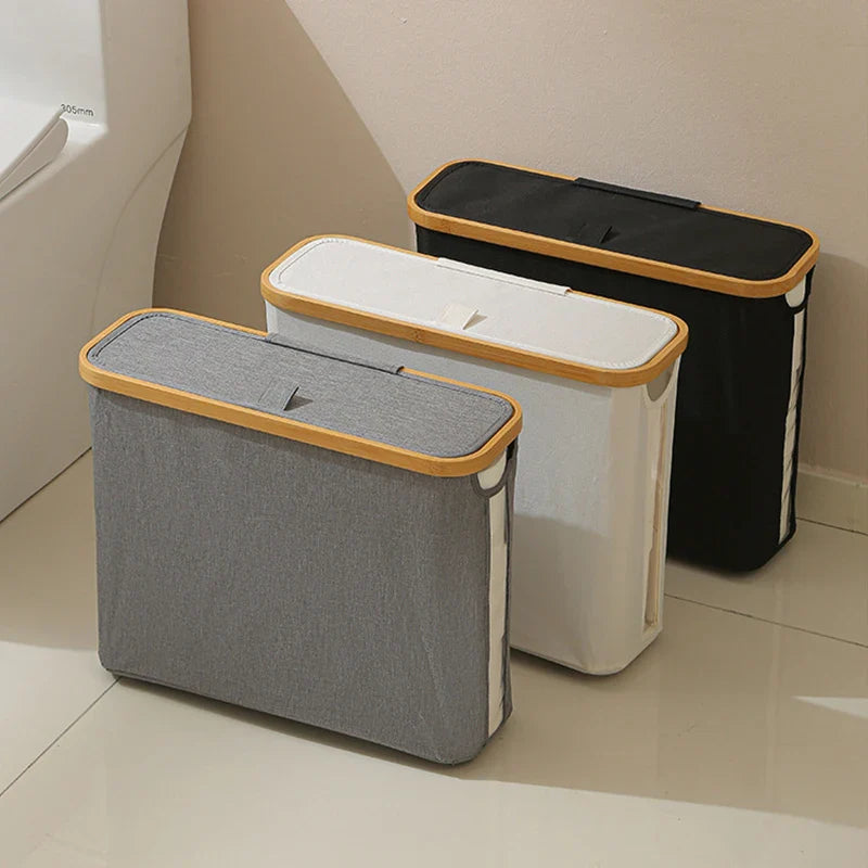 Panier de Rangement pour Papier Toilette Pliable - Fenêtre Transparente Latéale