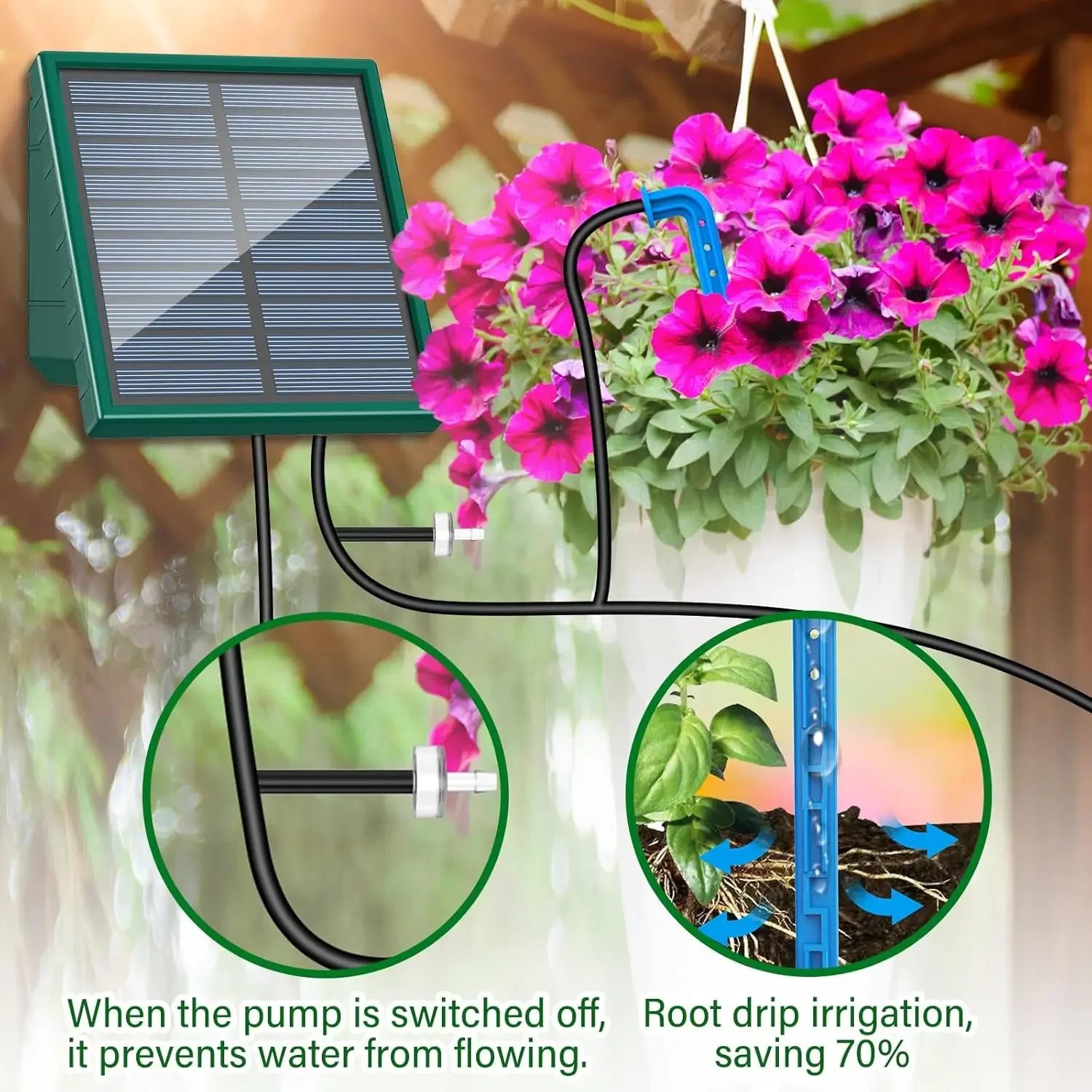 Système d’Irrigation Goutte-à-Goutte Jardin & Balcon – Énergie Solaire
