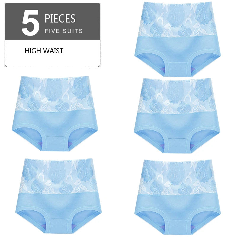 Ensemble de 5 culottes taille haute en coton - Confort et amincissement