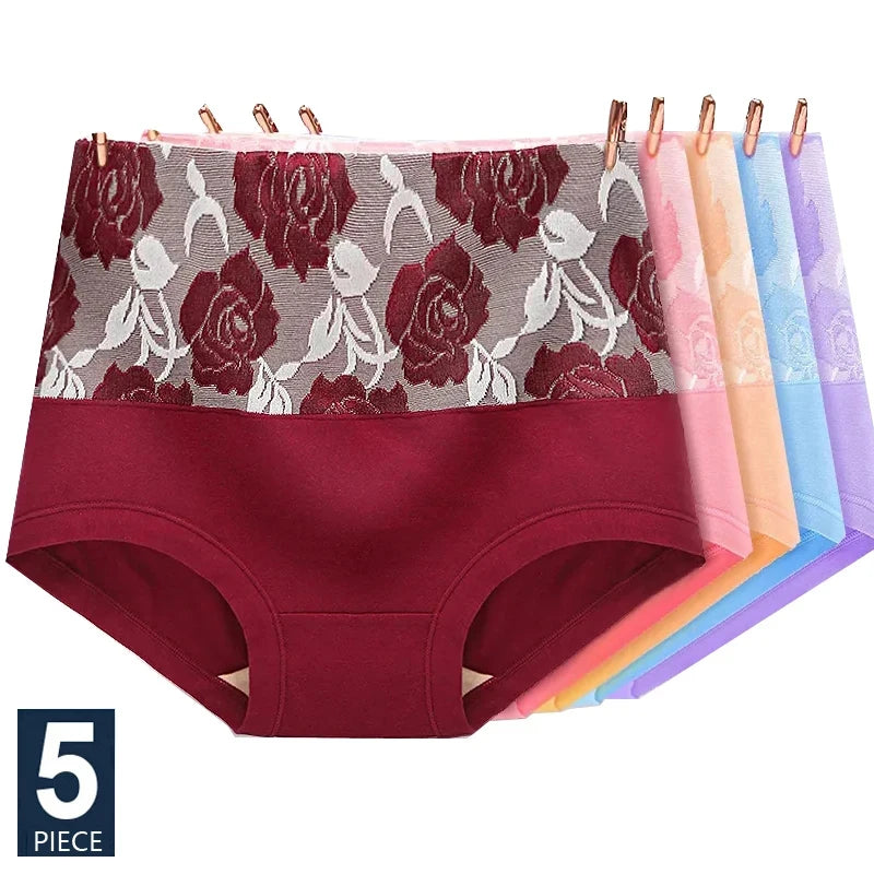 Ensemble de 5 culottes taille haute en coton - Confort et amincissement