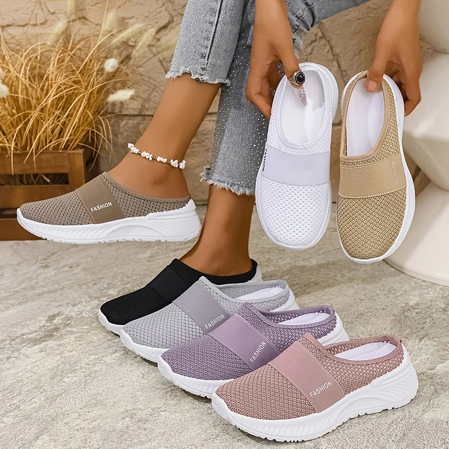 Baskets à Enfiler Femme en Tissu Respirant — Semelle PVC légèreté et confort