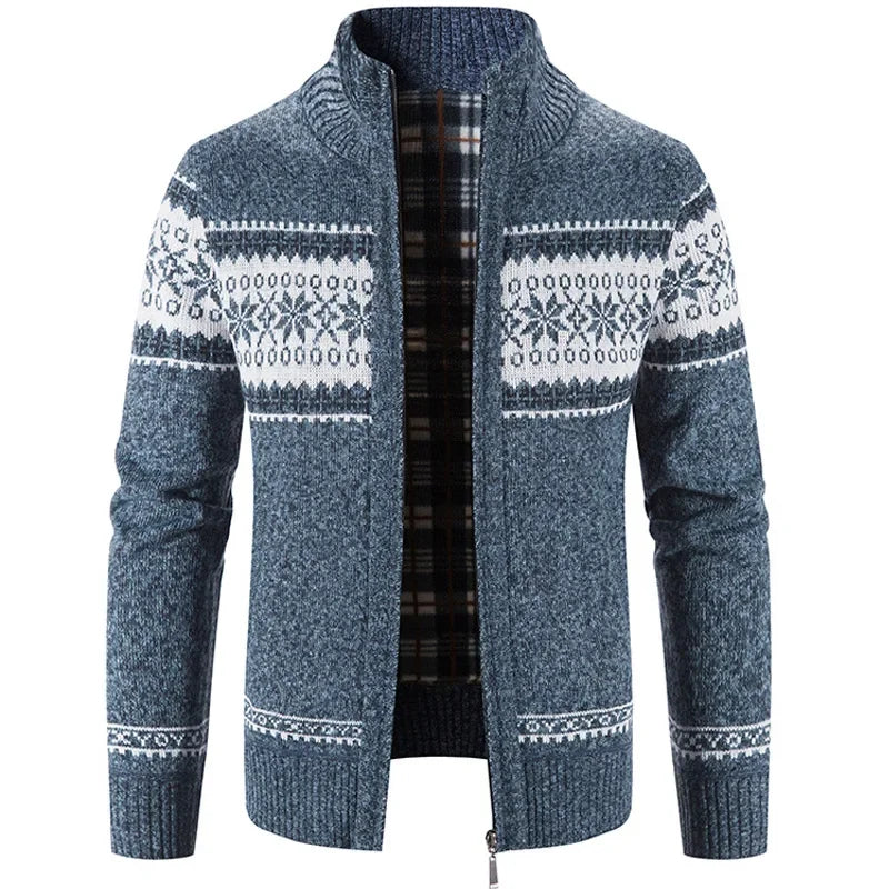 Cardigan Homme Épais à Motifs Scandinaves
