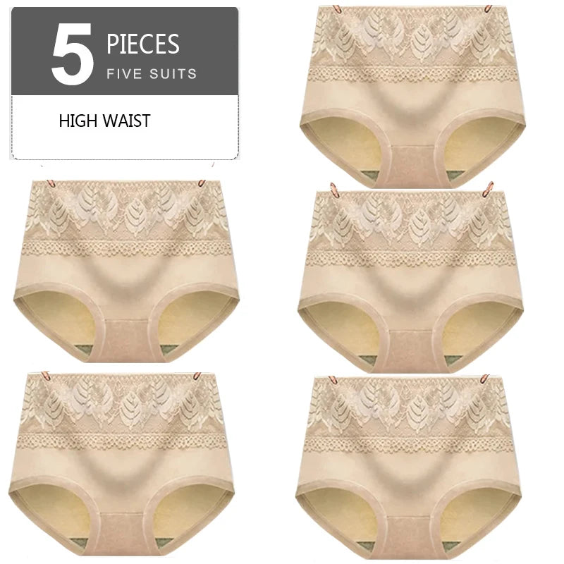 Ensemble de 5 culottes taille haute en coton - Confort et amincissement