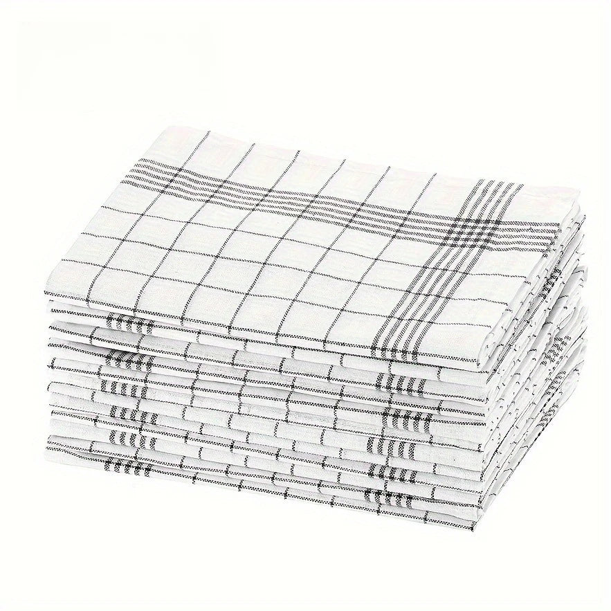 Lot de 10 Torchons de Cuisine à Carreaux