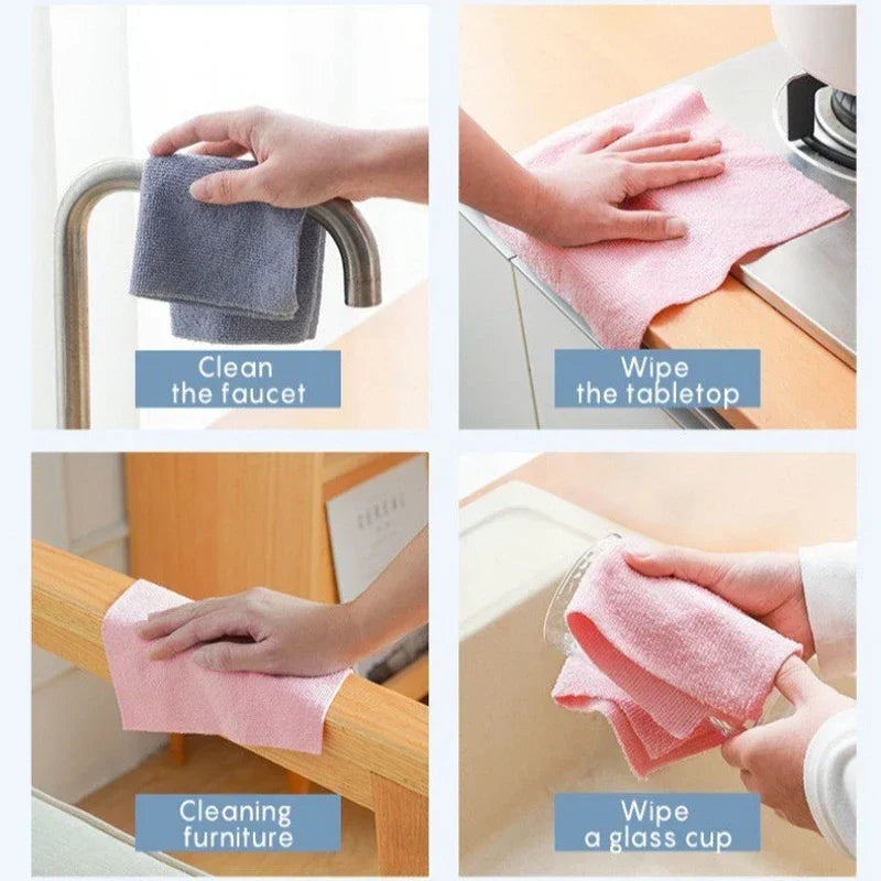 Rouleau de 20 Lingettes Réutilisables en Microfibre – Chiffons de Nettoyage Multiusages