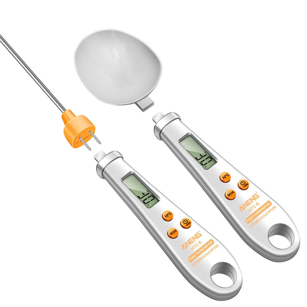 Cuillère de mesure numérique 2 en 1 - Balance et Sonde thermomètre intégrés