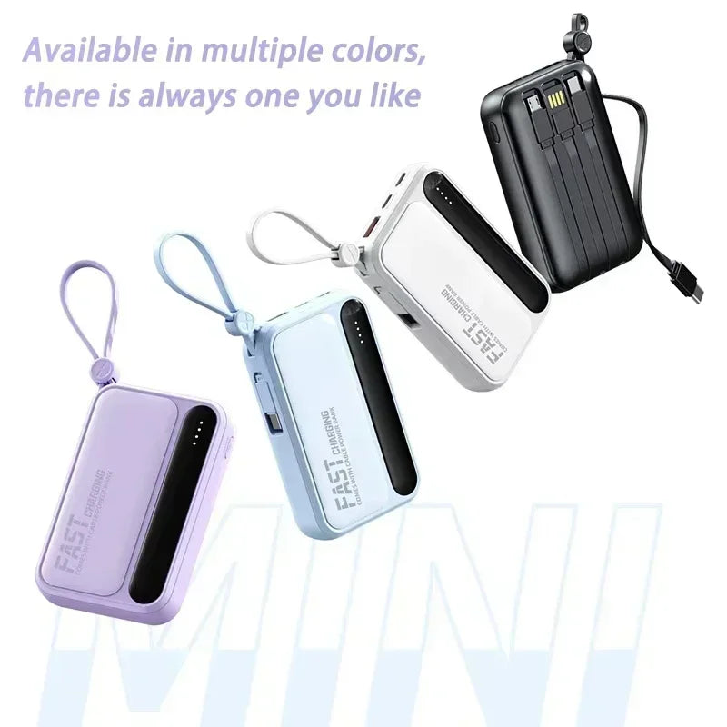 Powerbank Compact avec Câbles Intégrés - 4 en 1 50000mAh