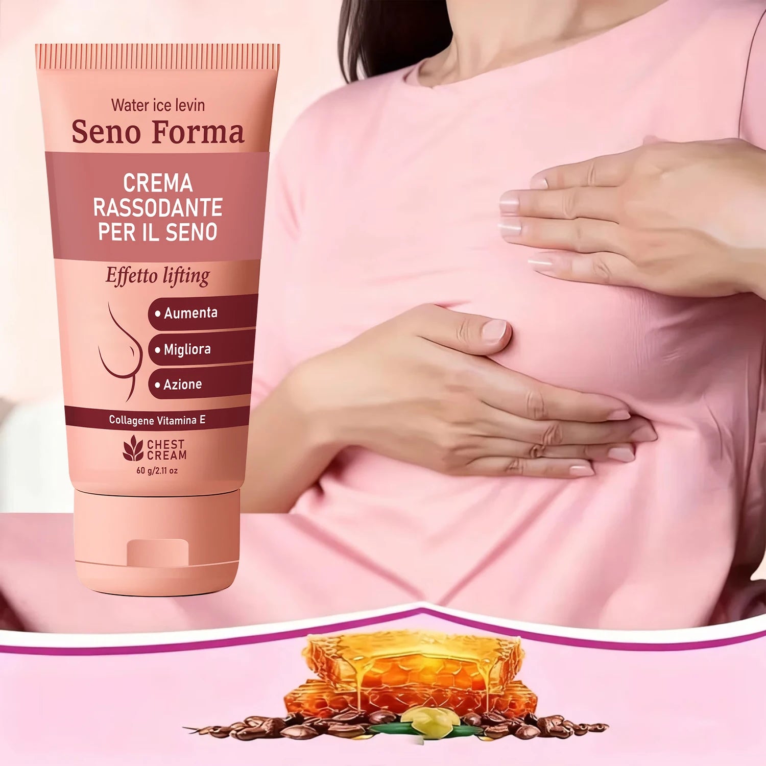 Crème Raffermissante pour la Poitrine au Collagène et à la Vitamine E – Hydratation Intense et Soin de la Peau